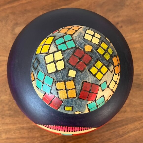 Vintage Japanese Creative Kokeshi Doll by Master Sansaku Sekiguchi Chubby Red - Picture 4 of 13